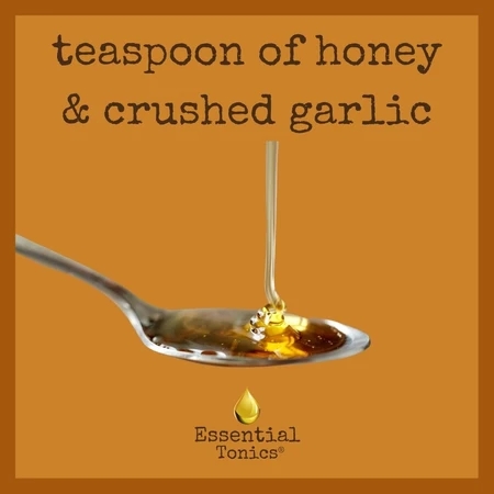 Teaspoon of honey and garlic